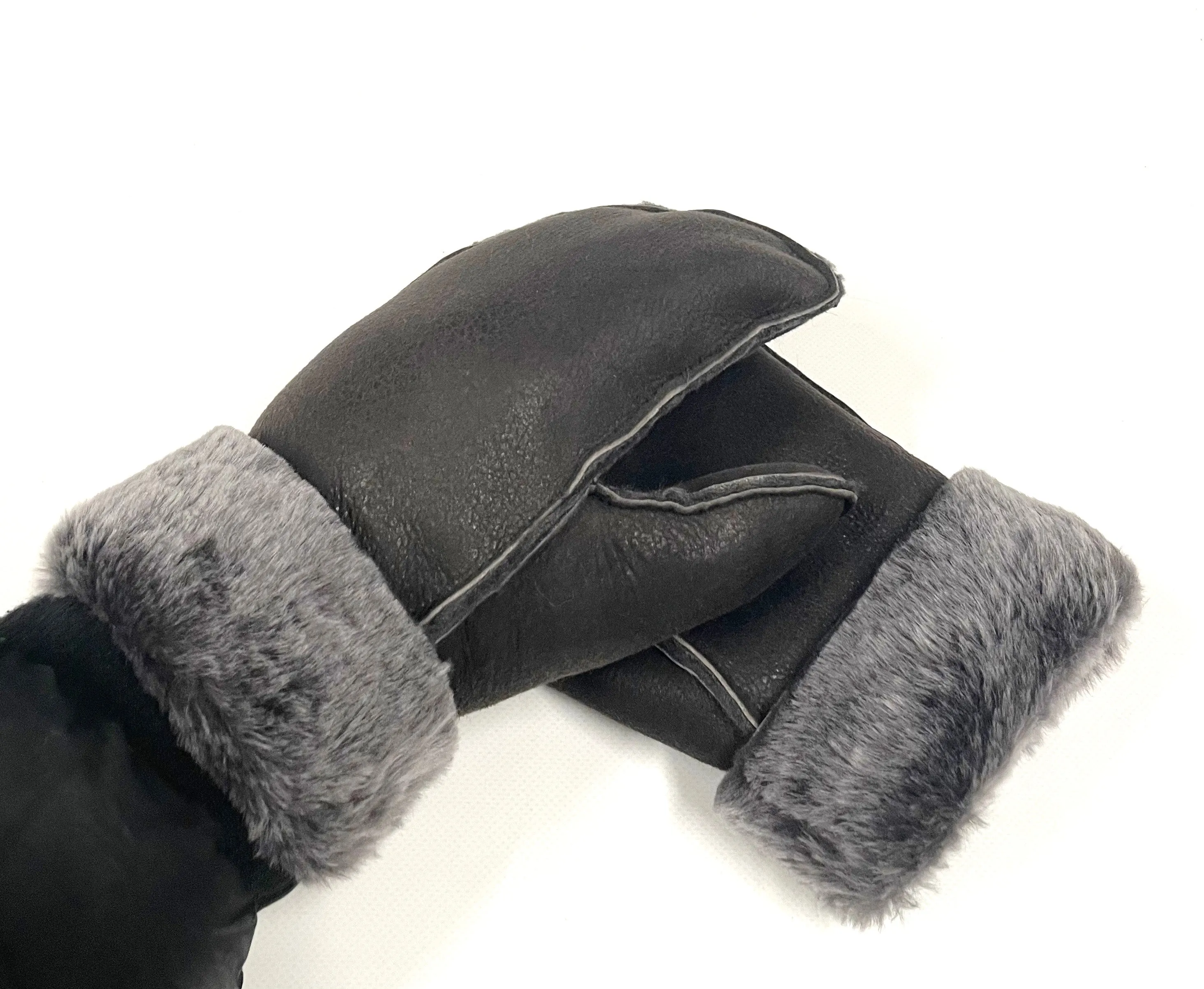 100% Genuine Sheepskin Mittens Mens Ladies Gloves Various Colours Made In The UK