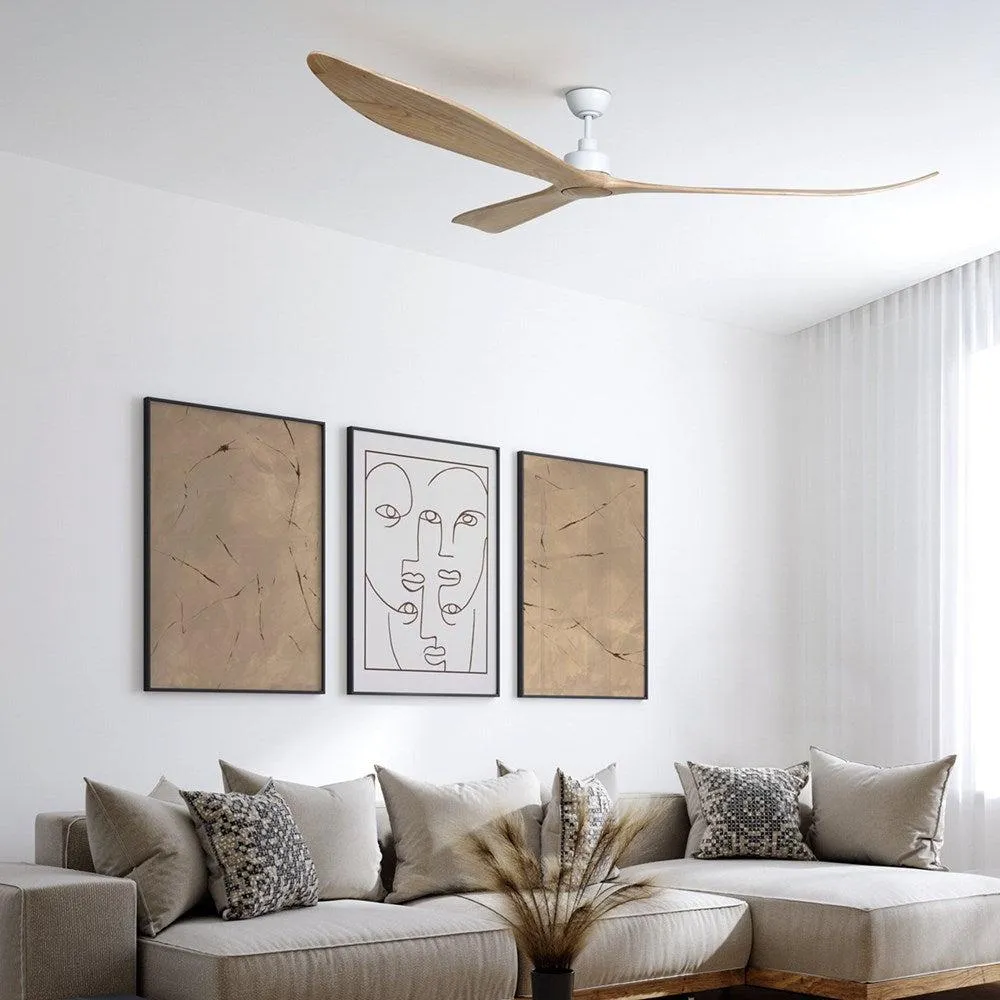 100" Currumbin Dc Ceiling Fan Natural, Merbau 2061942X Eglo Lighting