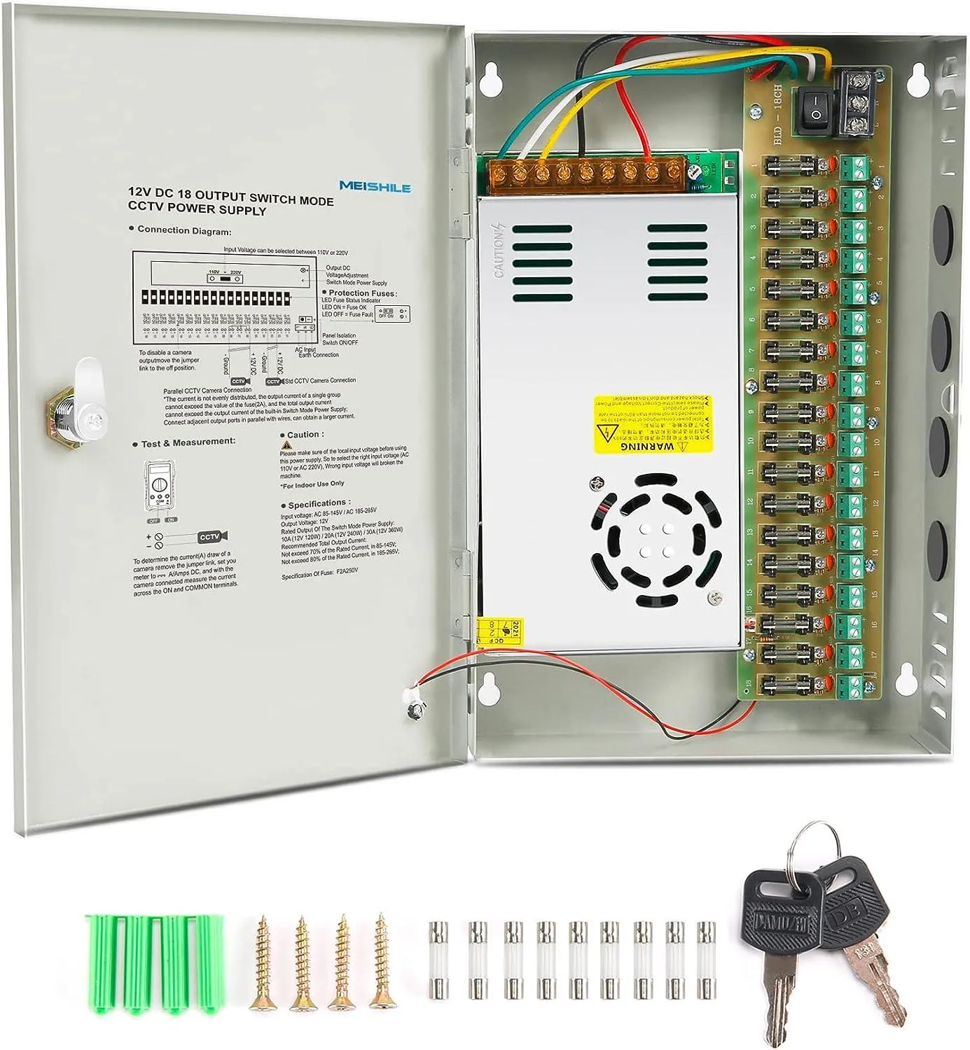 12V 20A CCTV POWER SUPPLY - FUSED