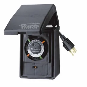 15 Amp 120-Volt 24-Hour Outdoor Mechanical Timer Switch Black