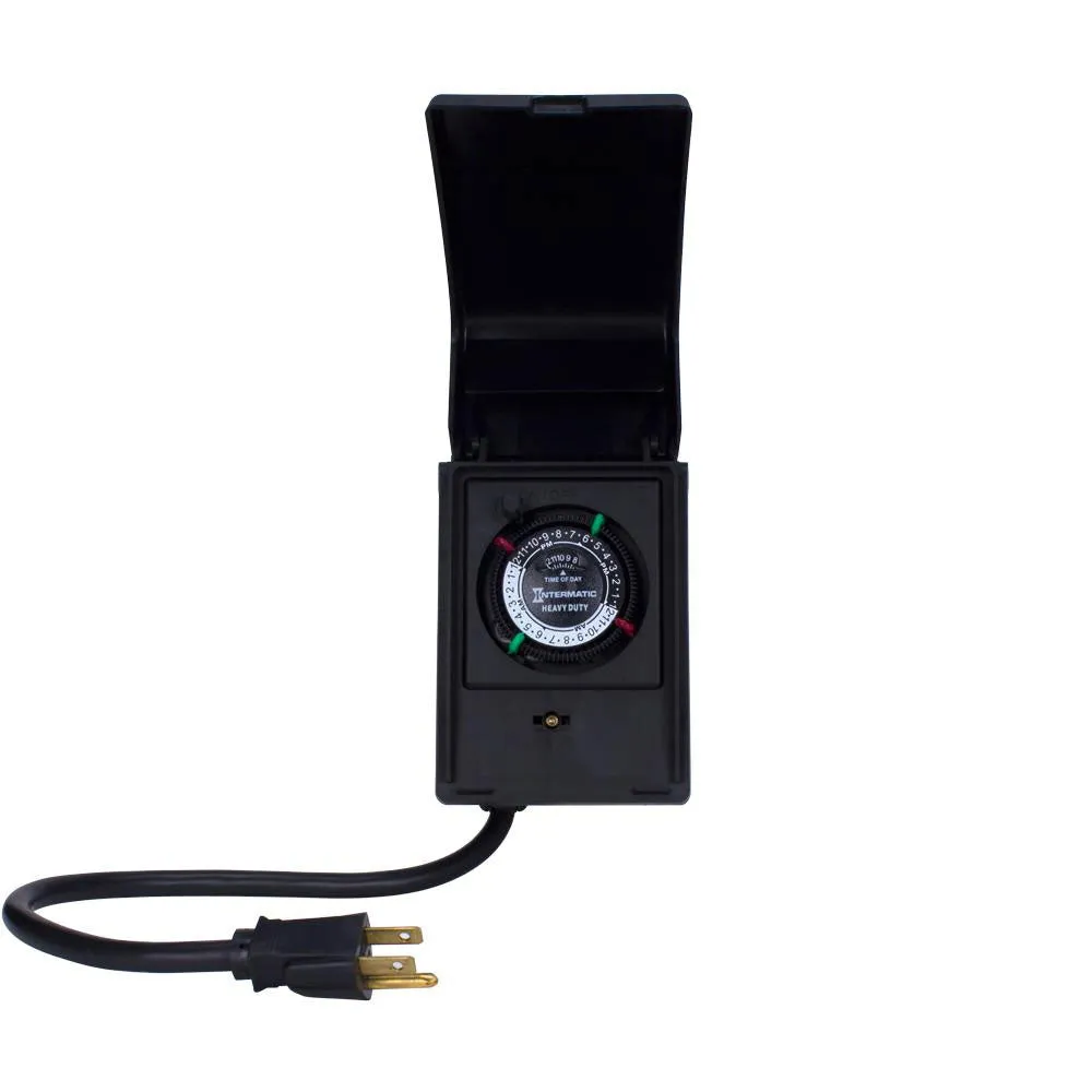 15 Amp 120-Volt 24-Hour Outdoor Mechanical Timer Switch Black