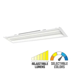 1x4 LED Troffer Light, 2500 Lumens, Center Basket Fixture, 28 Watts, 35K/40K/50K, 120/277V