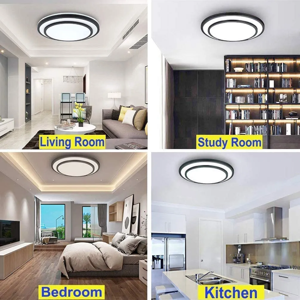 20-Inch Round Dimmable LED Ceiling Light Fixture with Remote Control & 3 Light Temperatures