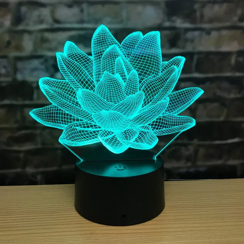 3D Lotus Flower LED Night Light