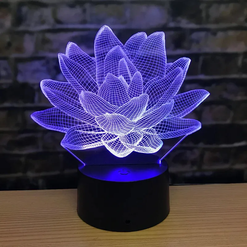 3D Lotus Flower LED Night Light