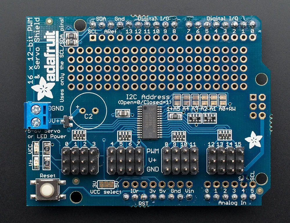 Adafruit 16-Channel 12-bit PWM/Servo Shield - I2C interface