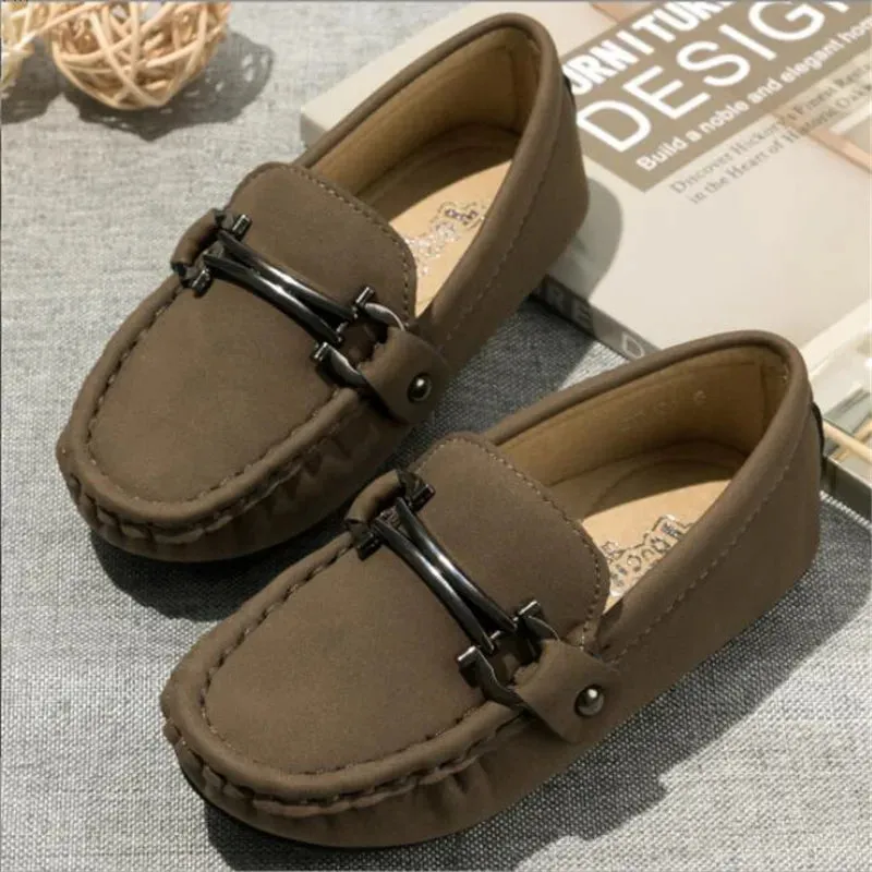 Autumn Kids Shoes Children Fashion Flats Baby Girls Grey Brand Shoes Boys Soft Casual Shoes Toddler Loafers Slip on Moccasin