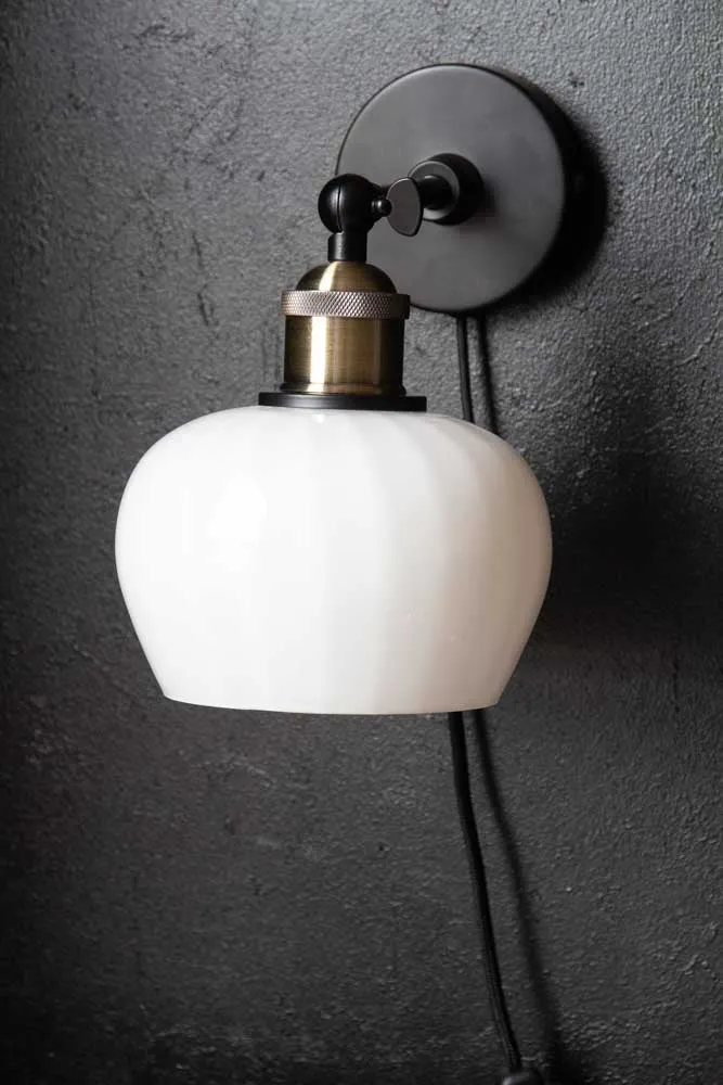 Beautiful Glass Plug In Wall Light