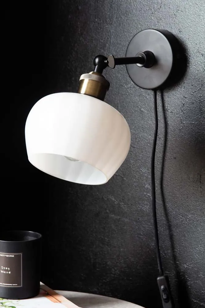 Beautiful Glass Plug In Wall Light