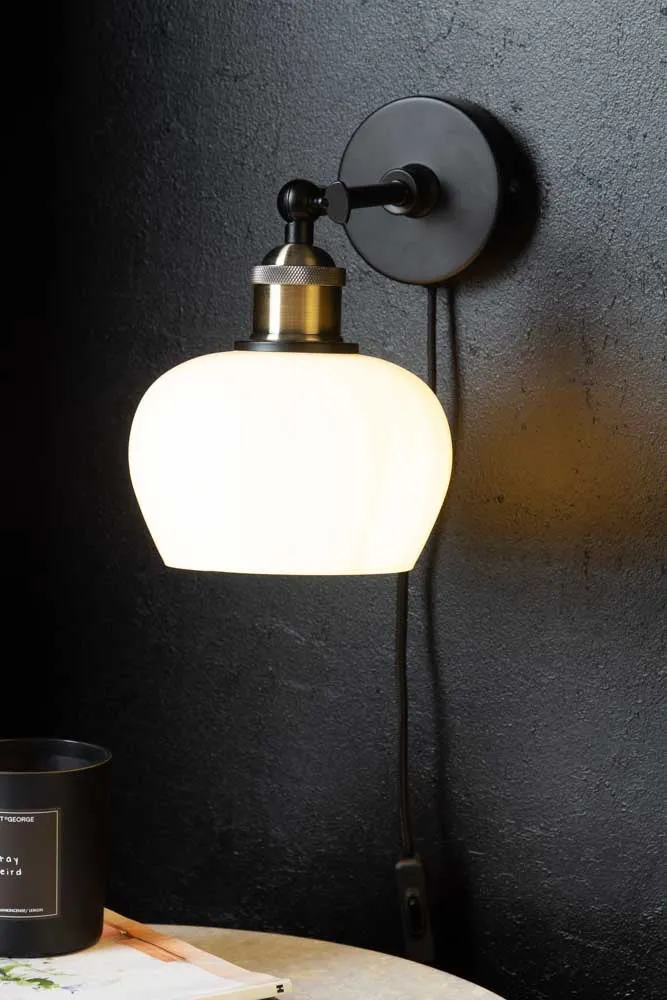 Beautiful Glass Plug In Wall Light