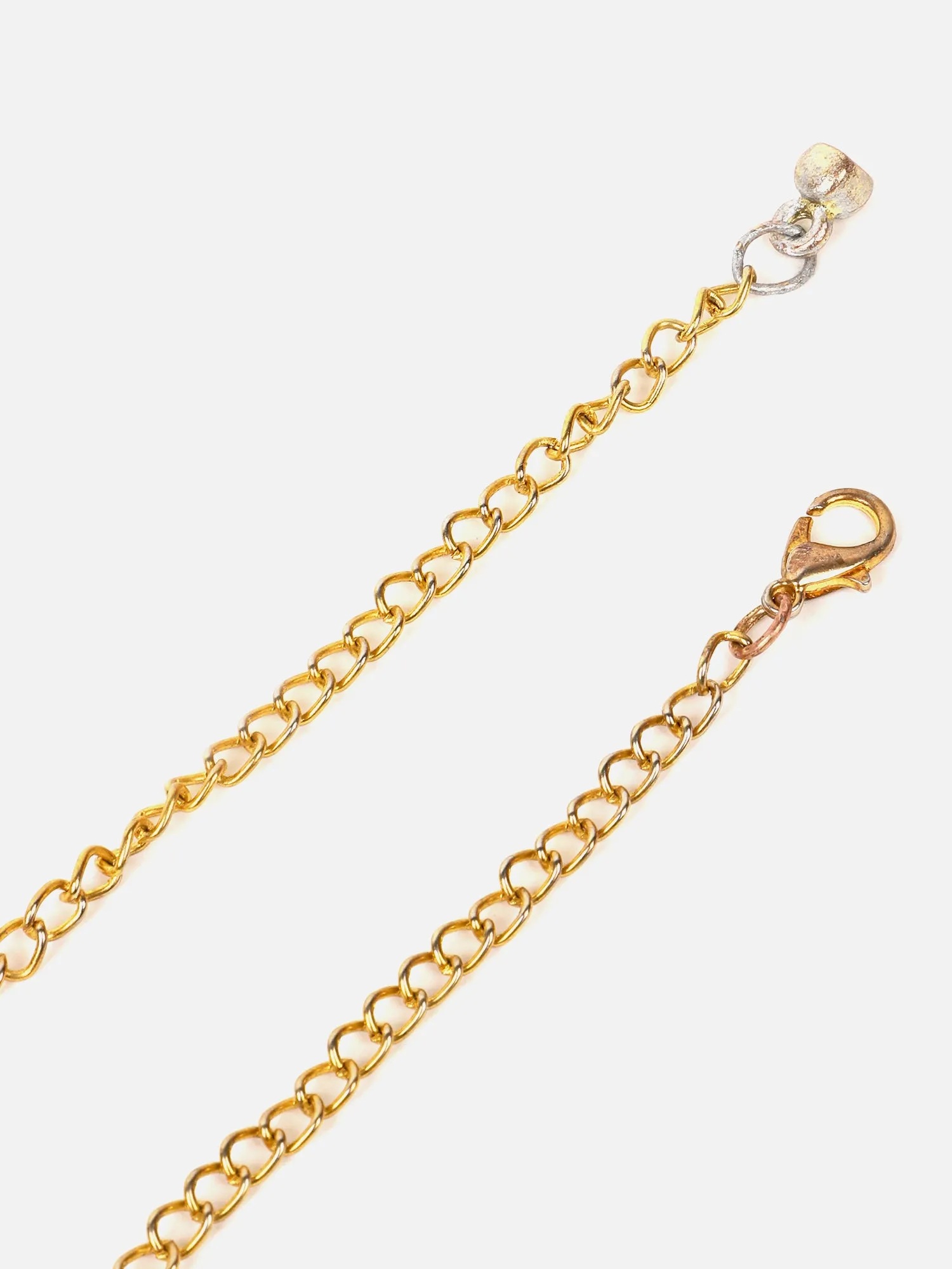 Berrylush Women Golden Mystic Embellished Interlock Chain Slim Belt