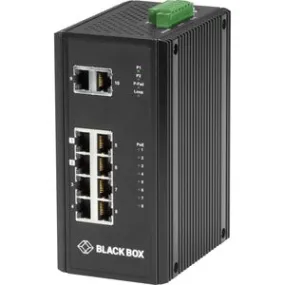 Black Box Industrial (8) 10/100/1000 PoE   (2) Gigabit Ethernet Switch