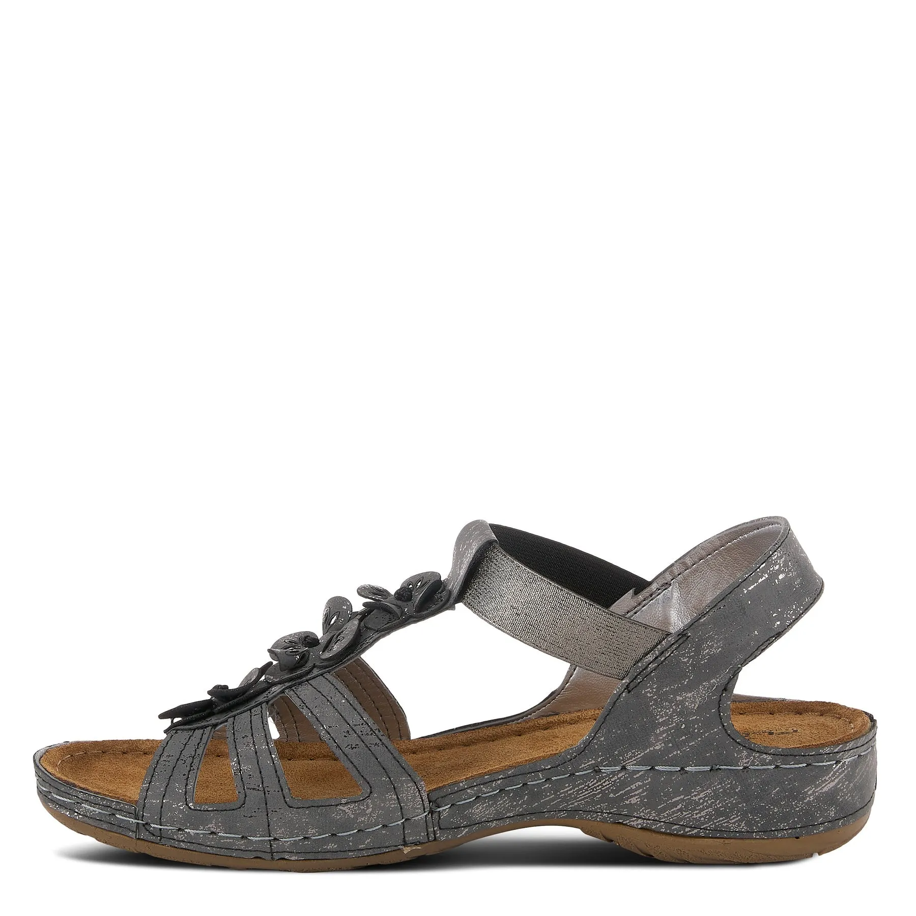 CHARCOAL | SAS Women's Charcoal FLEXUS ADEDE SLINGBACK SANDAL-ADEDE-CHA-Made in USA-Brandy's Shoes