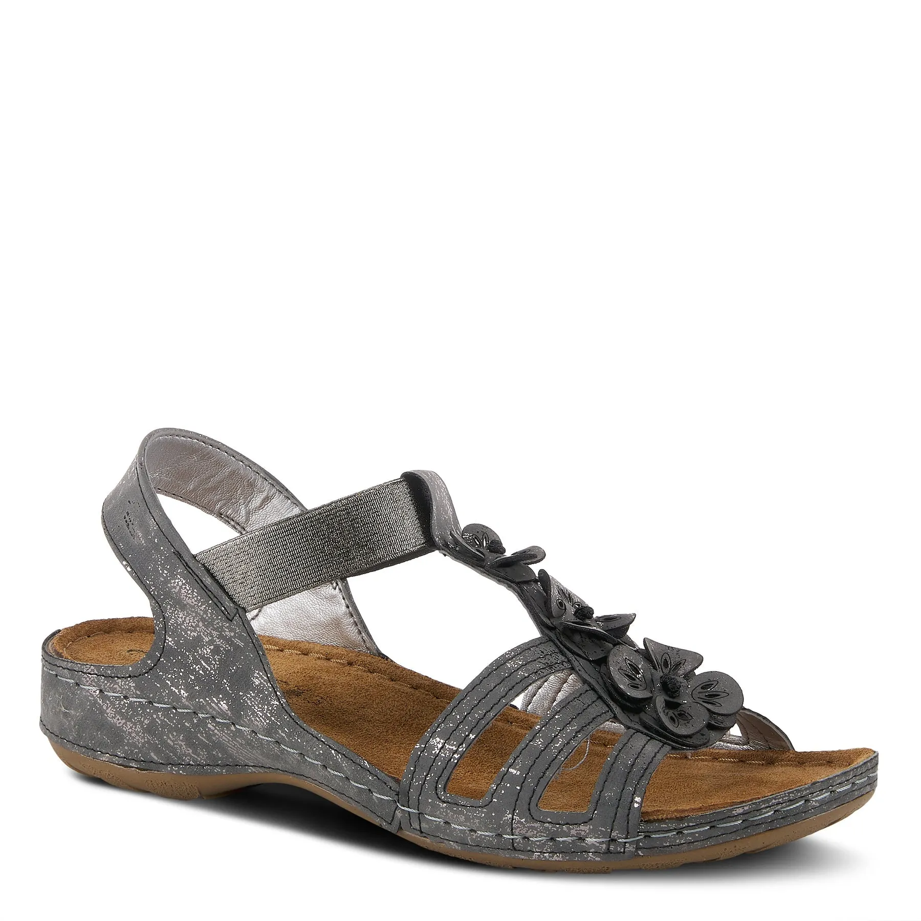 CHARCOAL | SAS Women's Charcoal FLEXUS ADEDE SLINGBACK SANDAL-ADEDE-CHA-Made in USA-Brandy's Shoes