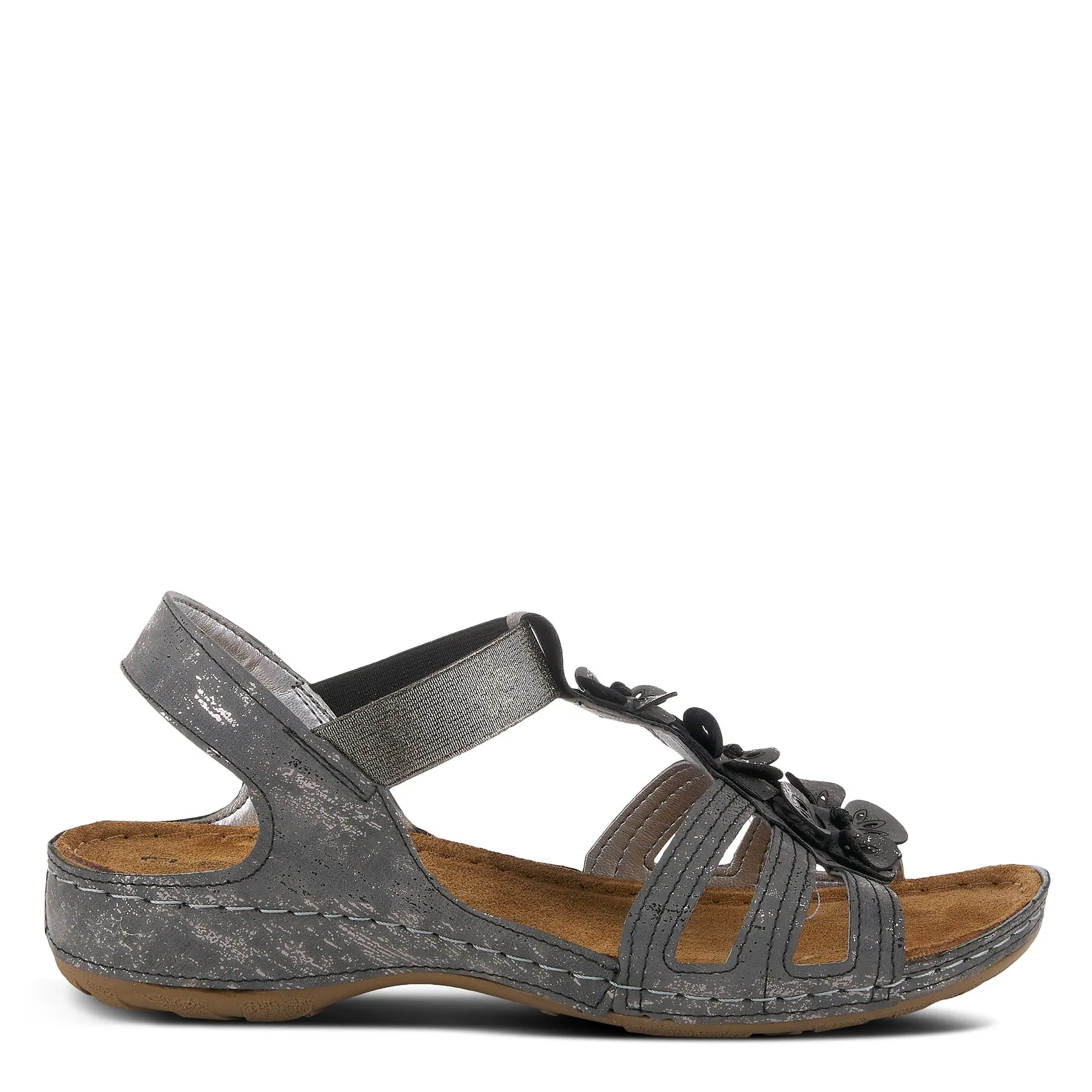 CHARCOAL | SAS Women's Charcoal FLEXUS ADEDE SLINGBACK SANDAL-ADEDE-CHA-Made in USA-Brandy's Shoes