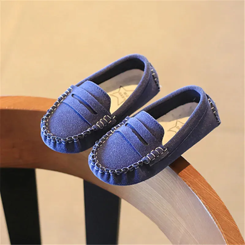 Children Loafers Shoes Boys Flat Sneakers Baby Kids Casual Shoes Toddler Girls Breathable Slip-on Shoes Soft Bottom Solid Color