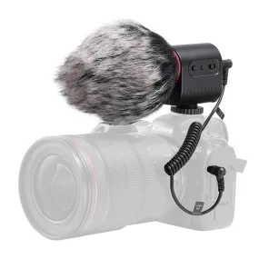 [CLEARANCE] Ulanzi WM-02 Pro Compact USB Camera Mount Shotgun Microphone 3.5mm TRS with Windproof Sweater for Smartphone, DSLR, SLR, Mirrorless Camera | A002GBB1