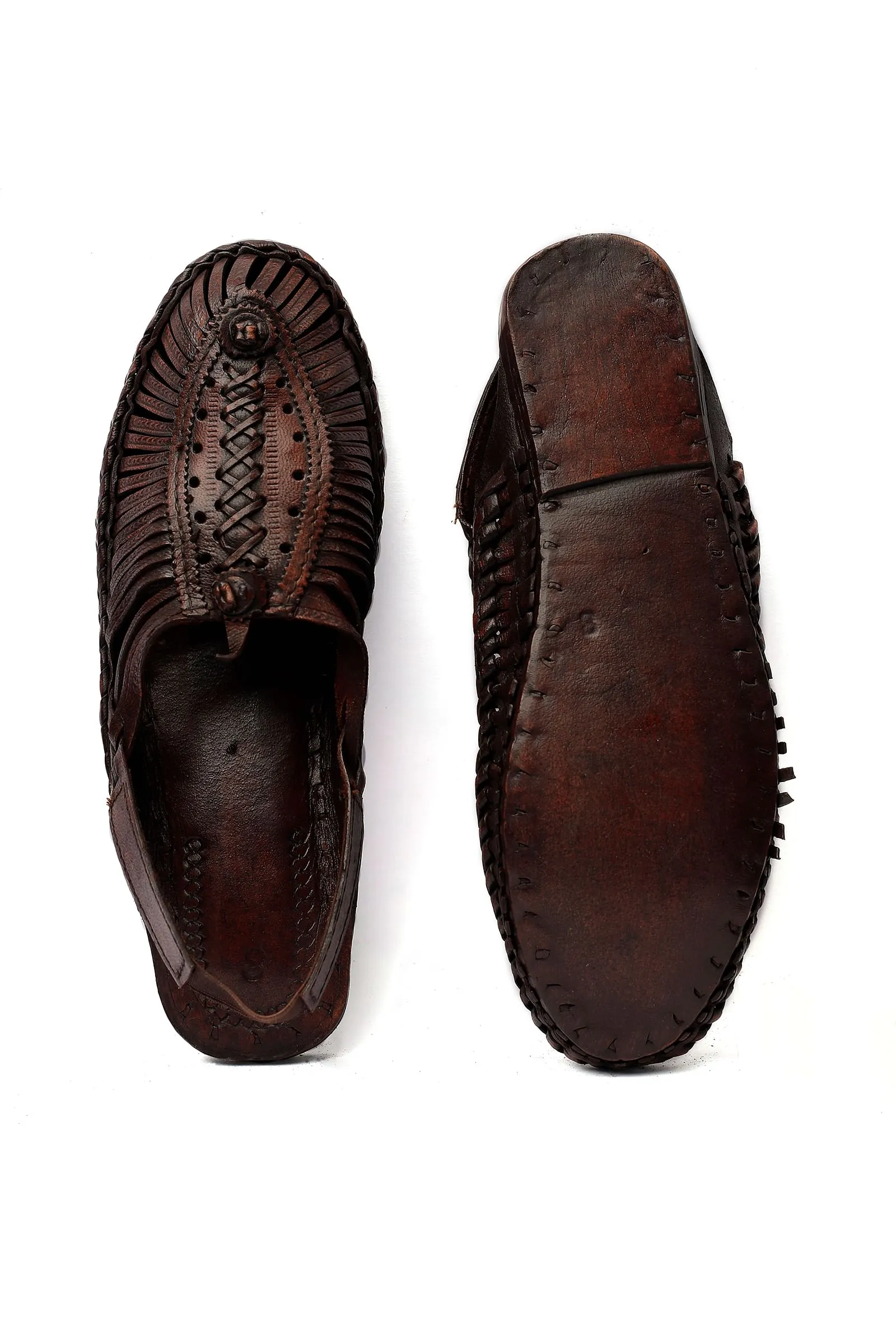 Dark Brown Pure Leather Kolhapuri Sandals