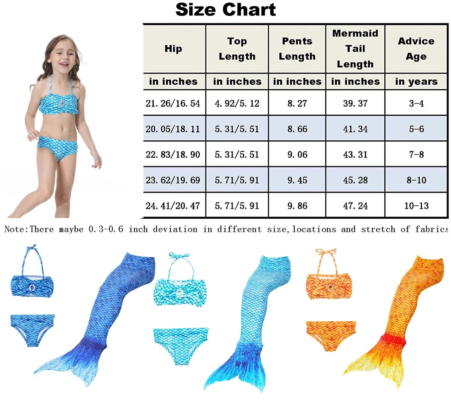 Fancydresswale swimsuit for Girls Bikini Style- Rainbow