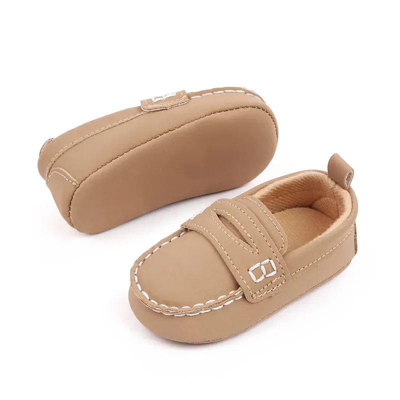 Fashion Leather Infant Crib Shoes for Baby Boys Loafers Newborn Footwear Toddler Soft Sole Anti-slip Moccasins 1 Year Old Items