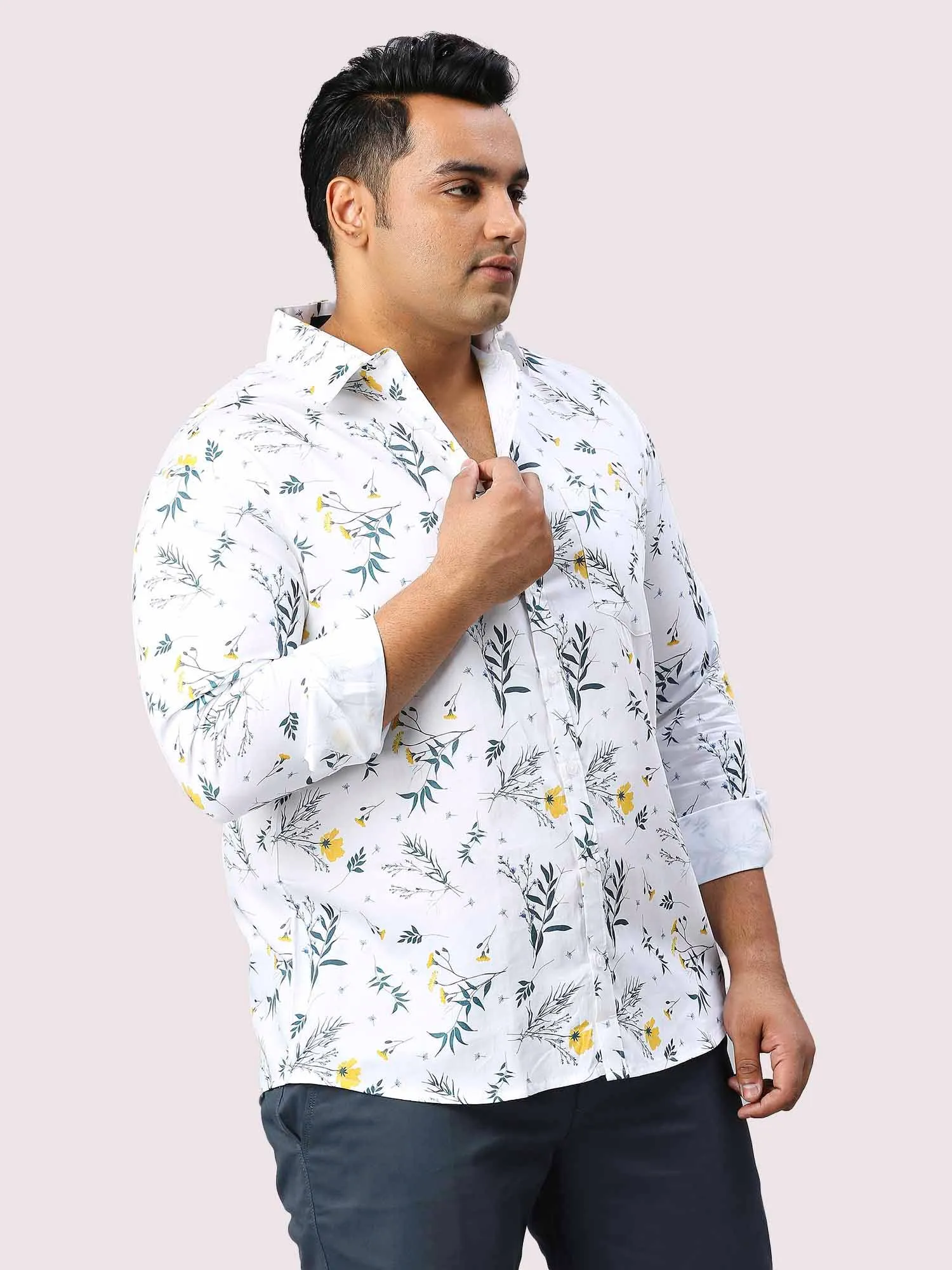 Garden Digital Printed Full Sleeve Shirt Men's Plus Size