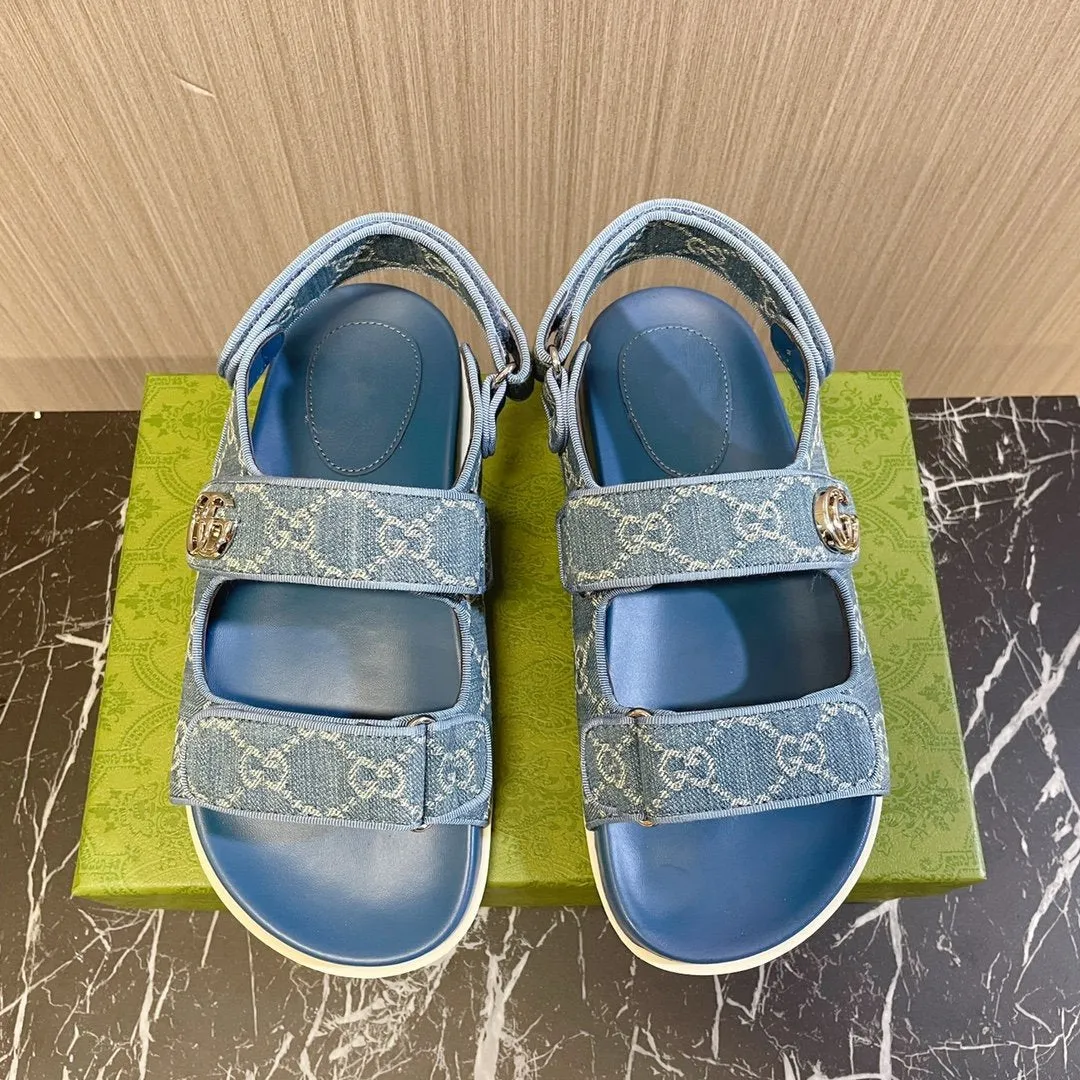 GG CLASSIC CANVAS SANDALS BLUE