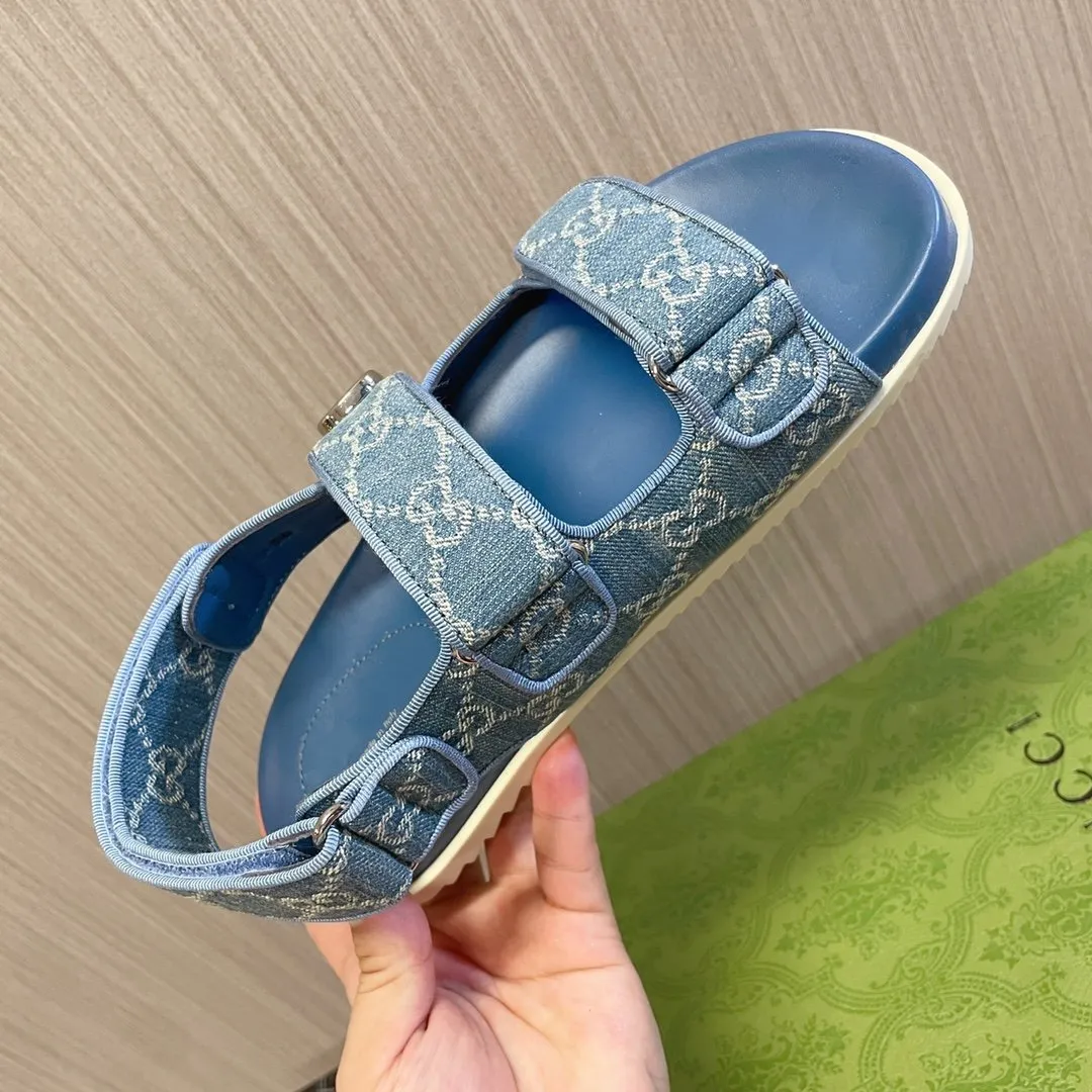 GG CLASSIC CANVAS SANDALS BLUE