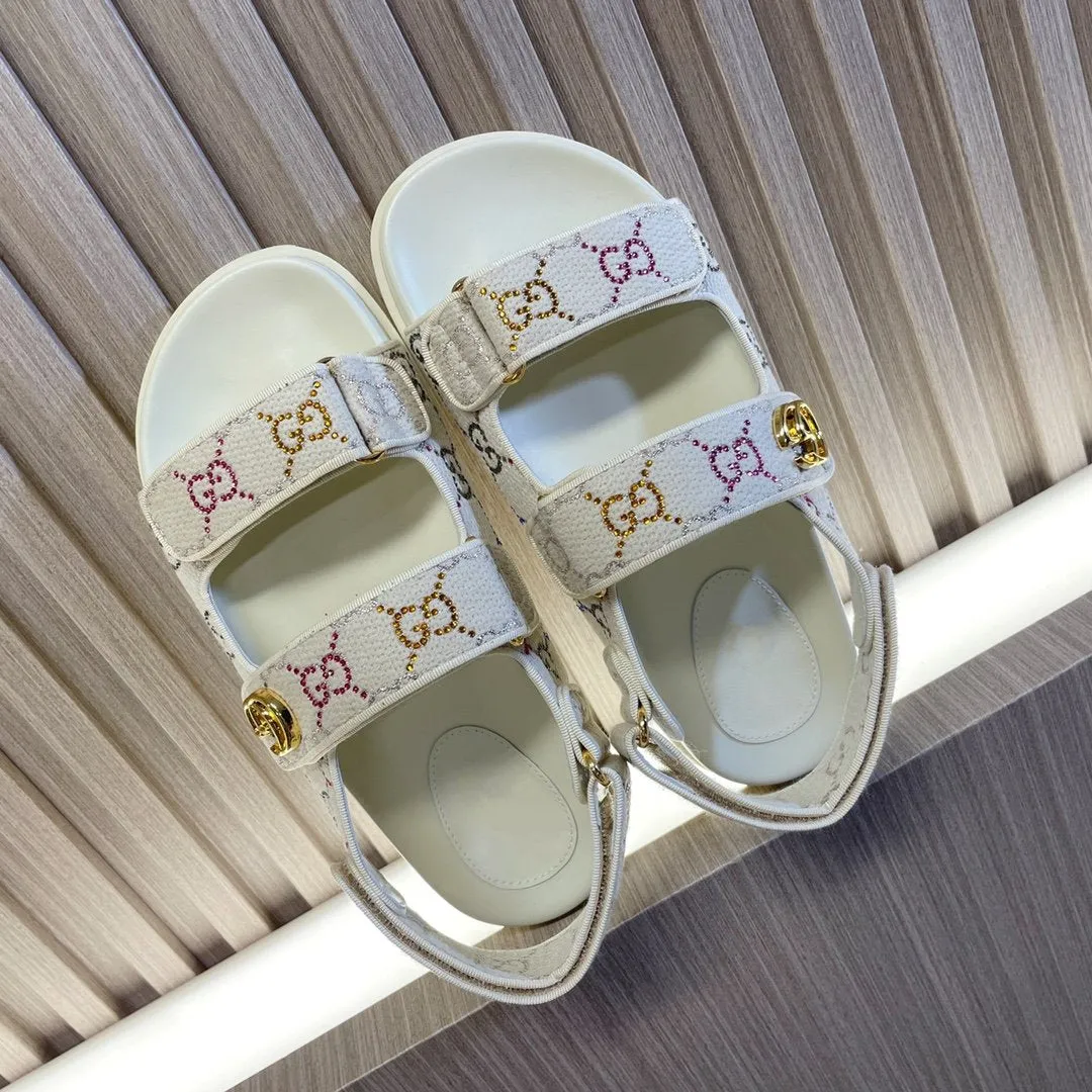 GG CLASSIC CANVAS SANDALS WHITE