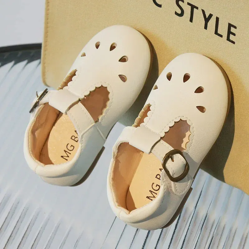 Girls Leather Shoes Spring Autumn Children Oxfords Kids T-strap Shoes Baby Toddler Girl Shoes Casual Loafers Mocassins For Girl