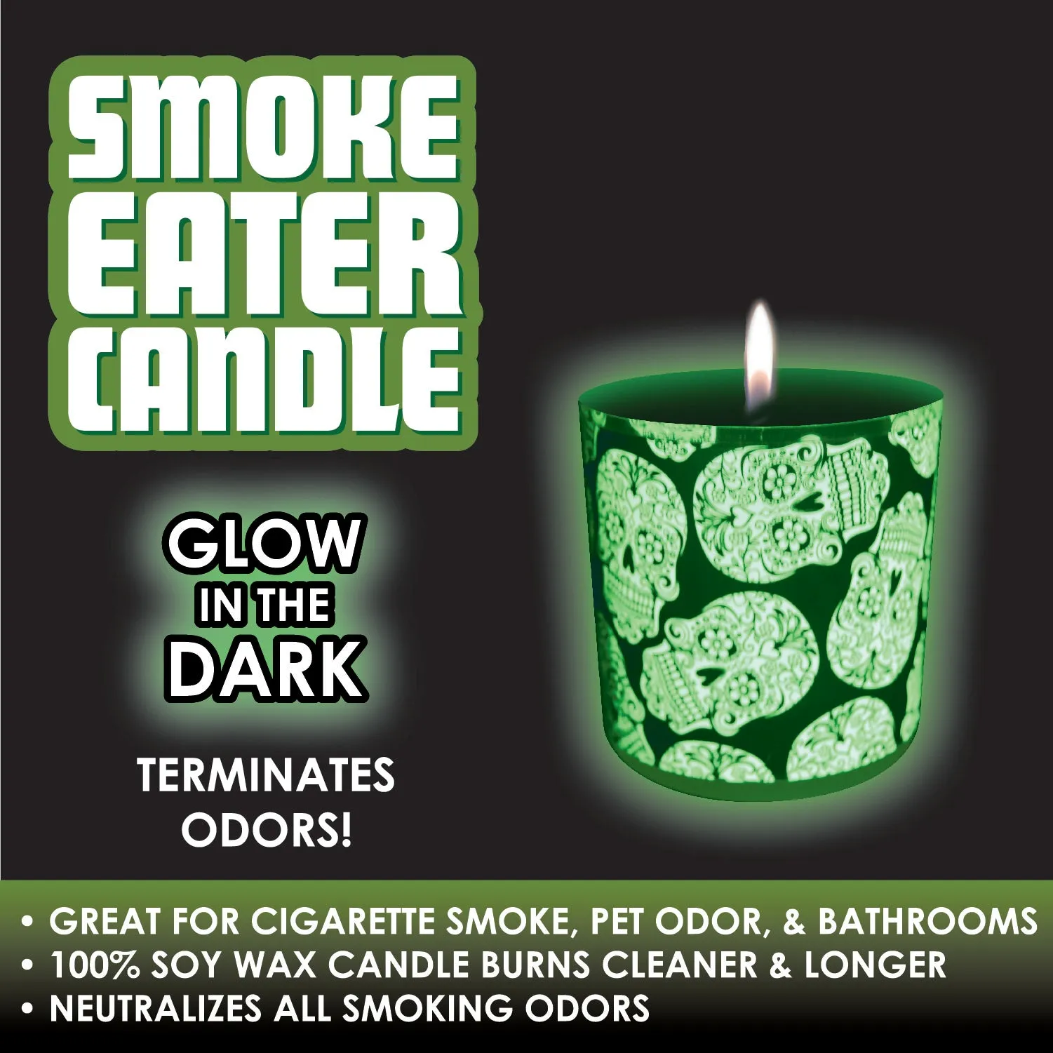 Glow in The Dark Smoke Eater Candle - 6 Pieces Per Retail Ready Display 21873