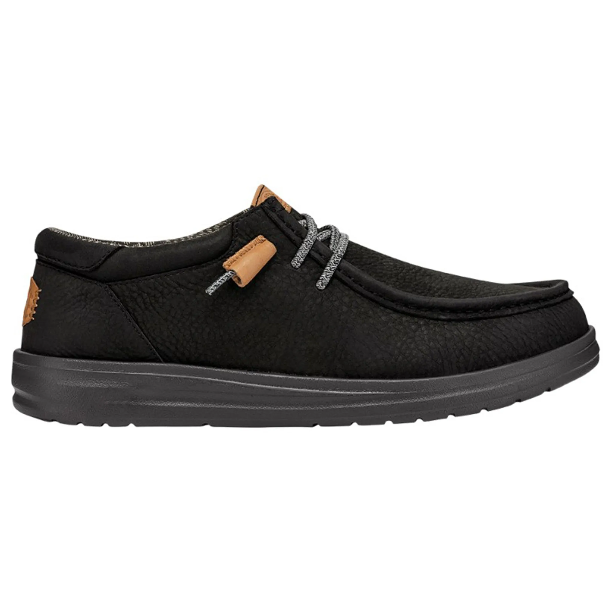 Hey Dude Men's Wally Grip Leather Black