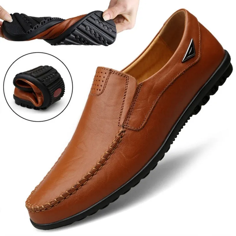 Hot Sale Genuine Leather Men Shoes Casual flat men