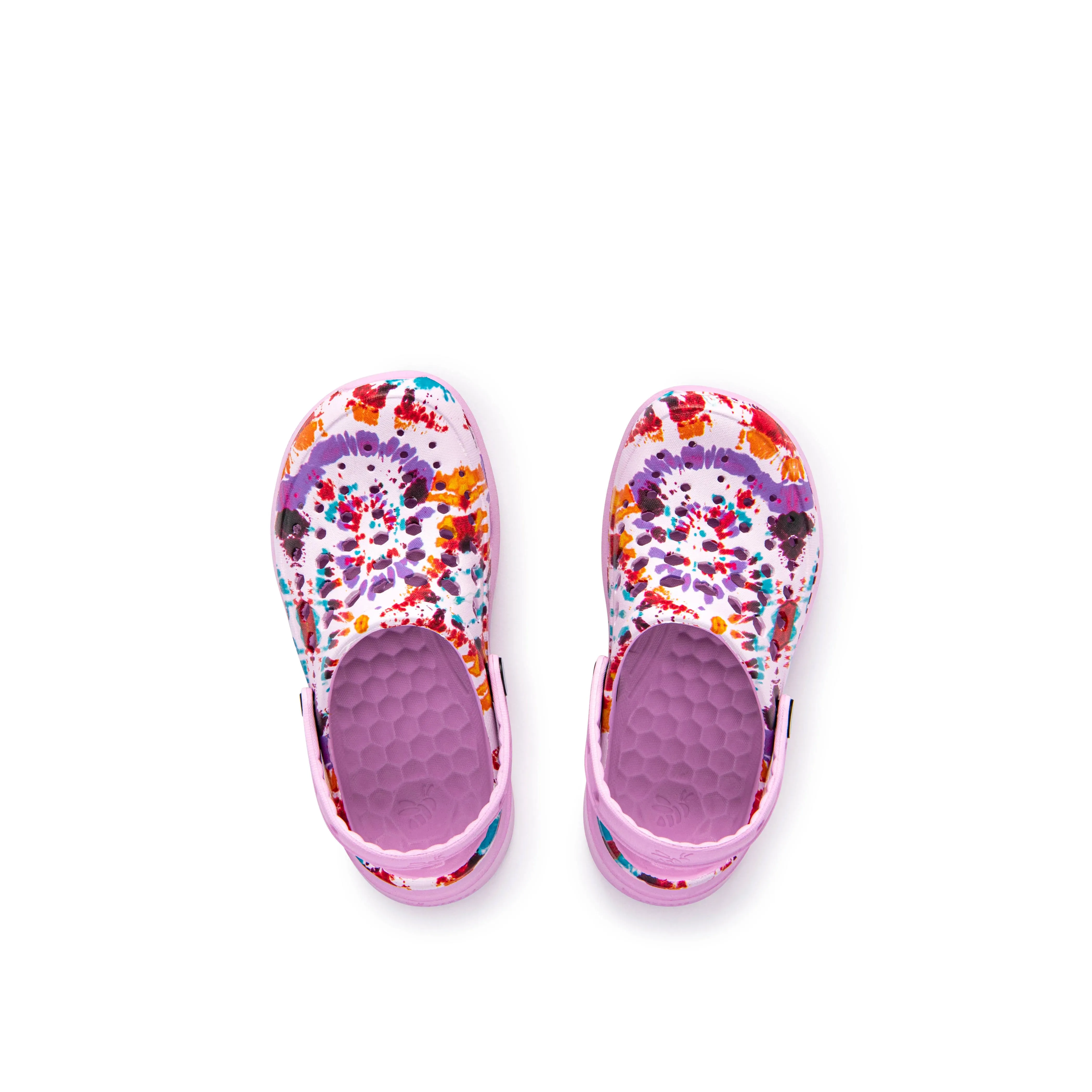 Joybees Kids Active Clog Graphic Lavender Spiral Tie Dye