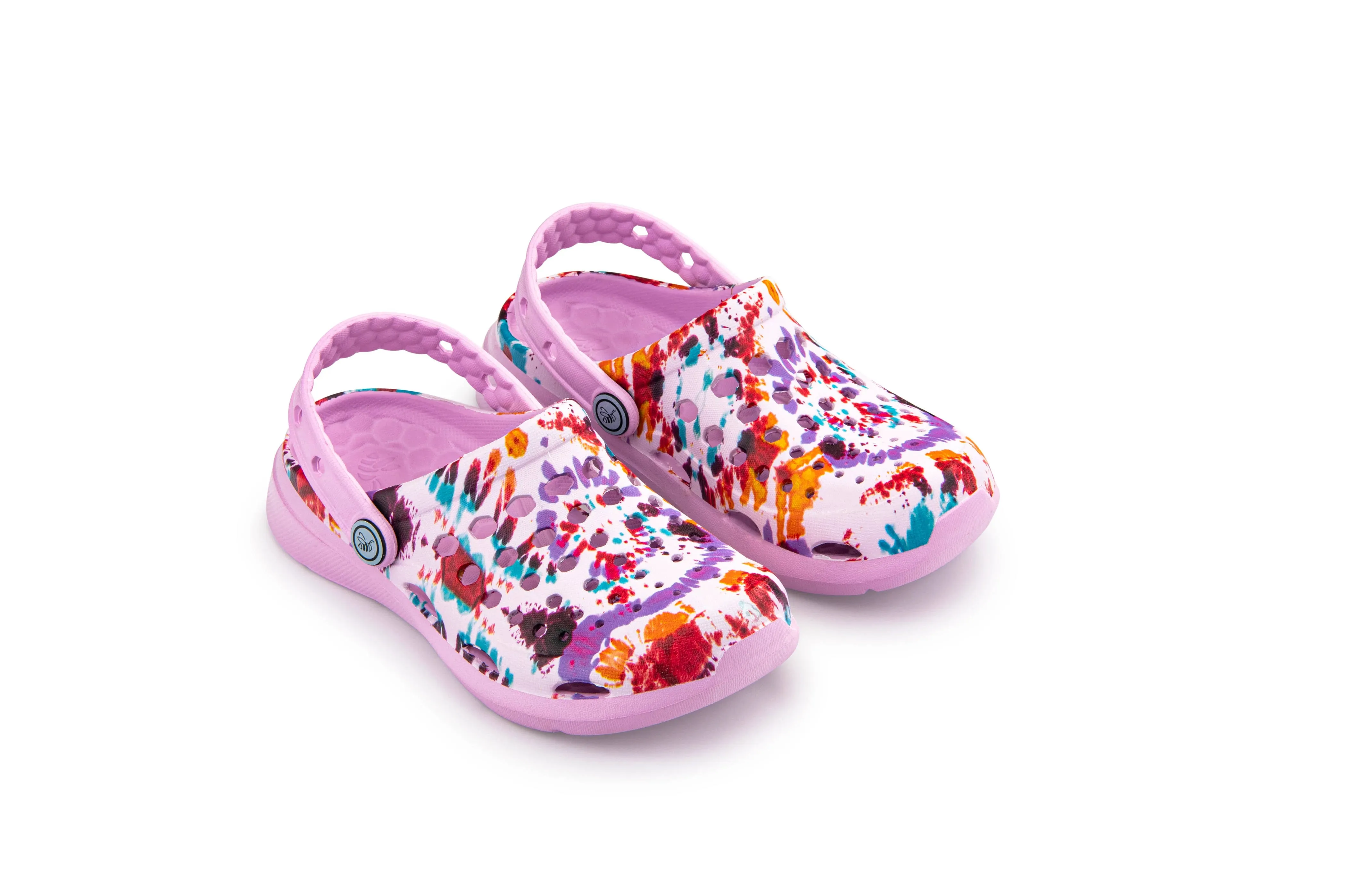 Joybees Kids Active Clog Graphic Lavender Spiral Tie Dye