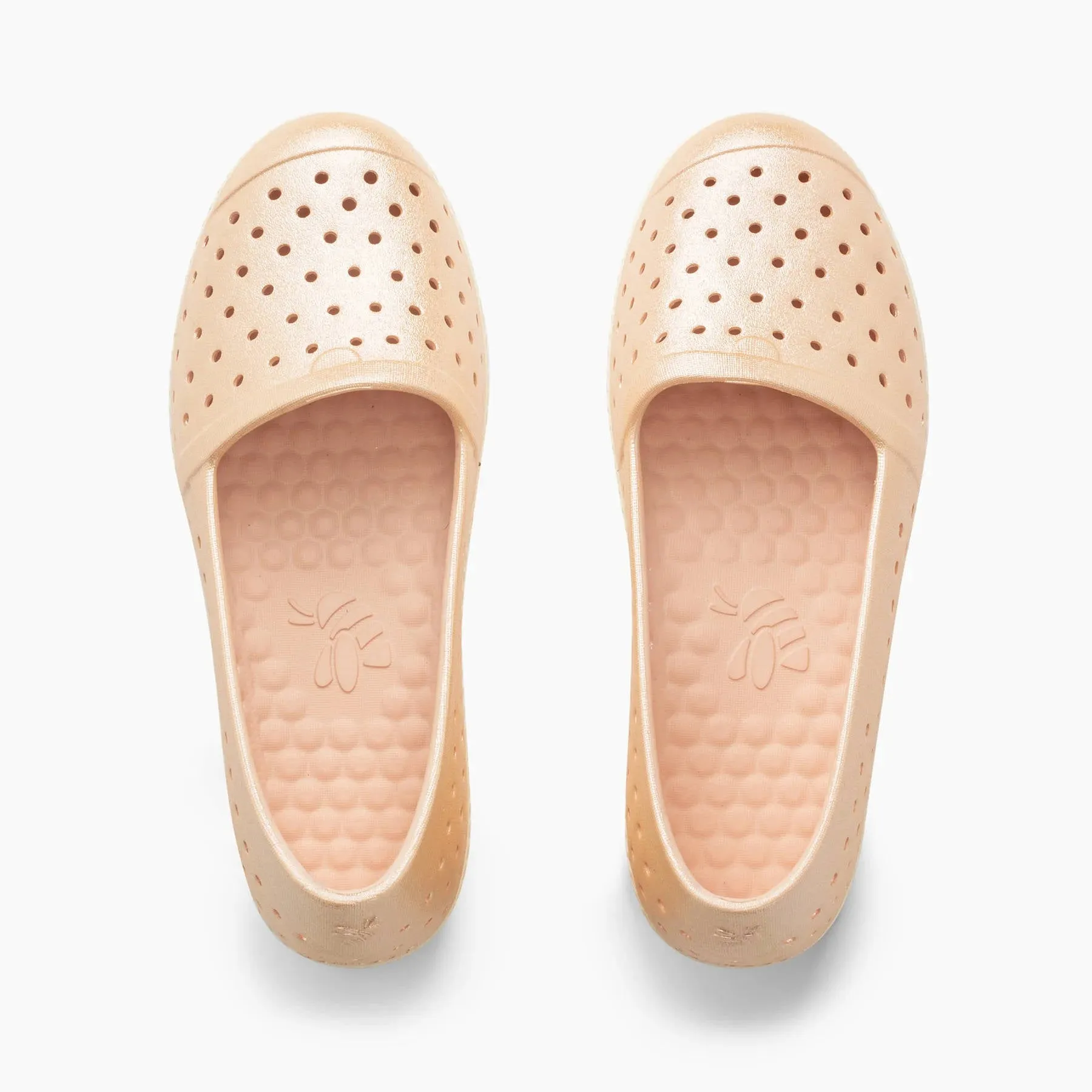 Joybees Womens Espadrille Champagne Shimmer Bone