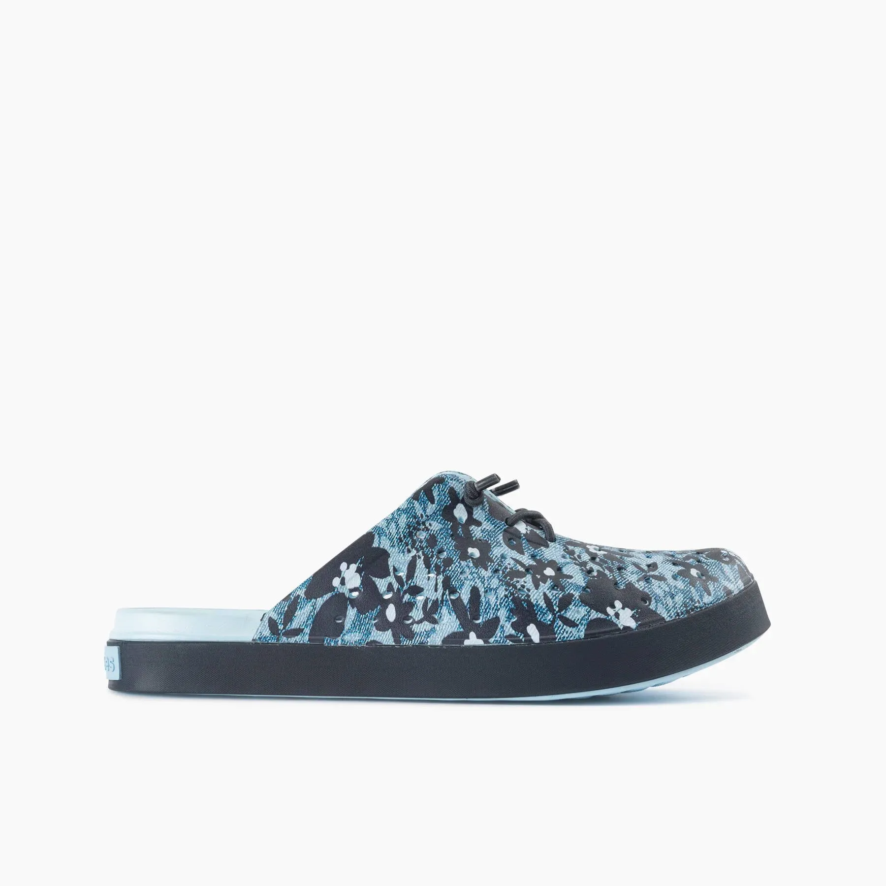 Joybees Womens Weekend Mule Graphic Navy Denim Floral