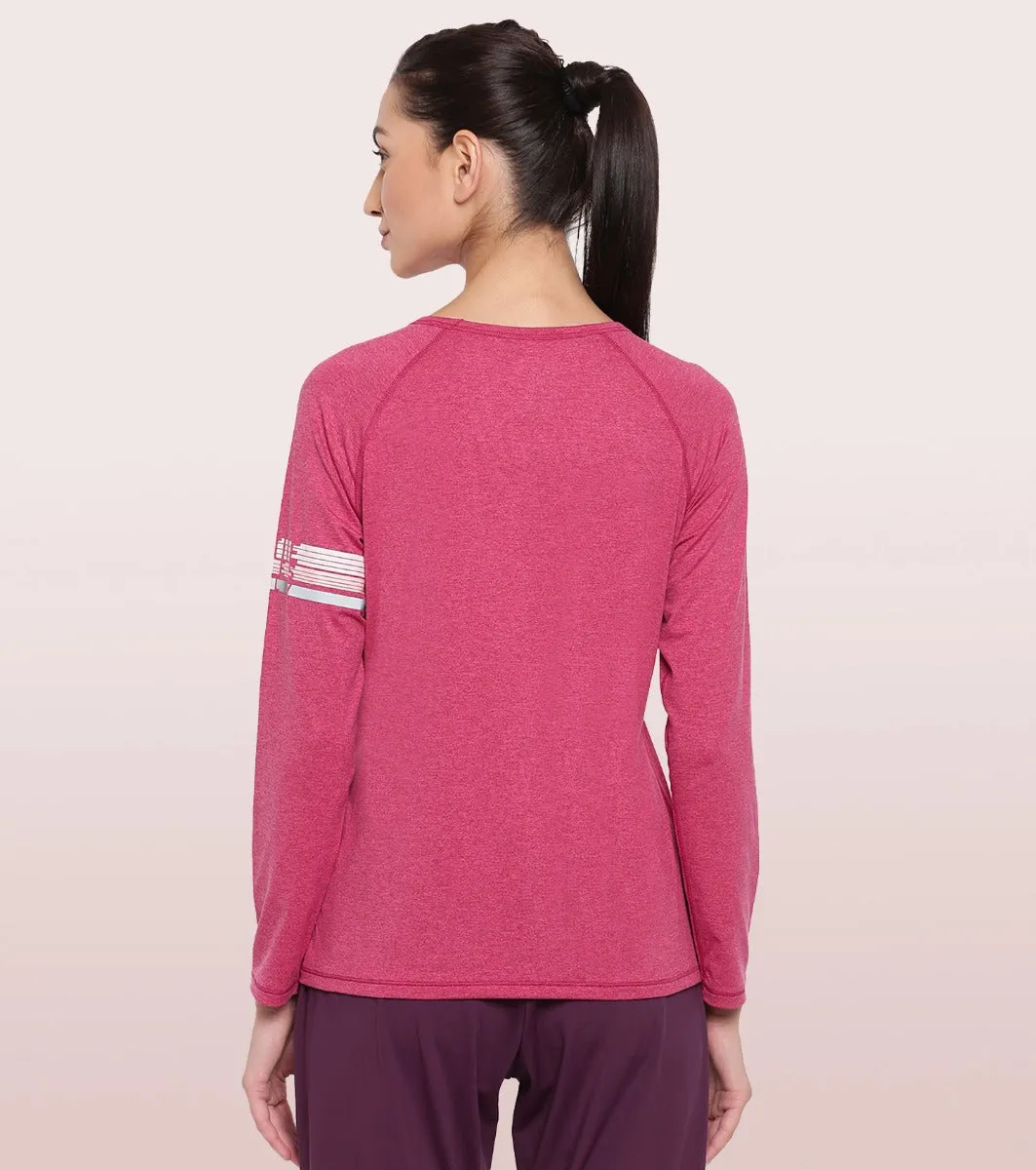 Long Sleeve Slim Active Tee | Long Sleeve Scoop Neck Raglan Slim Active Tee With Mindful Graphics