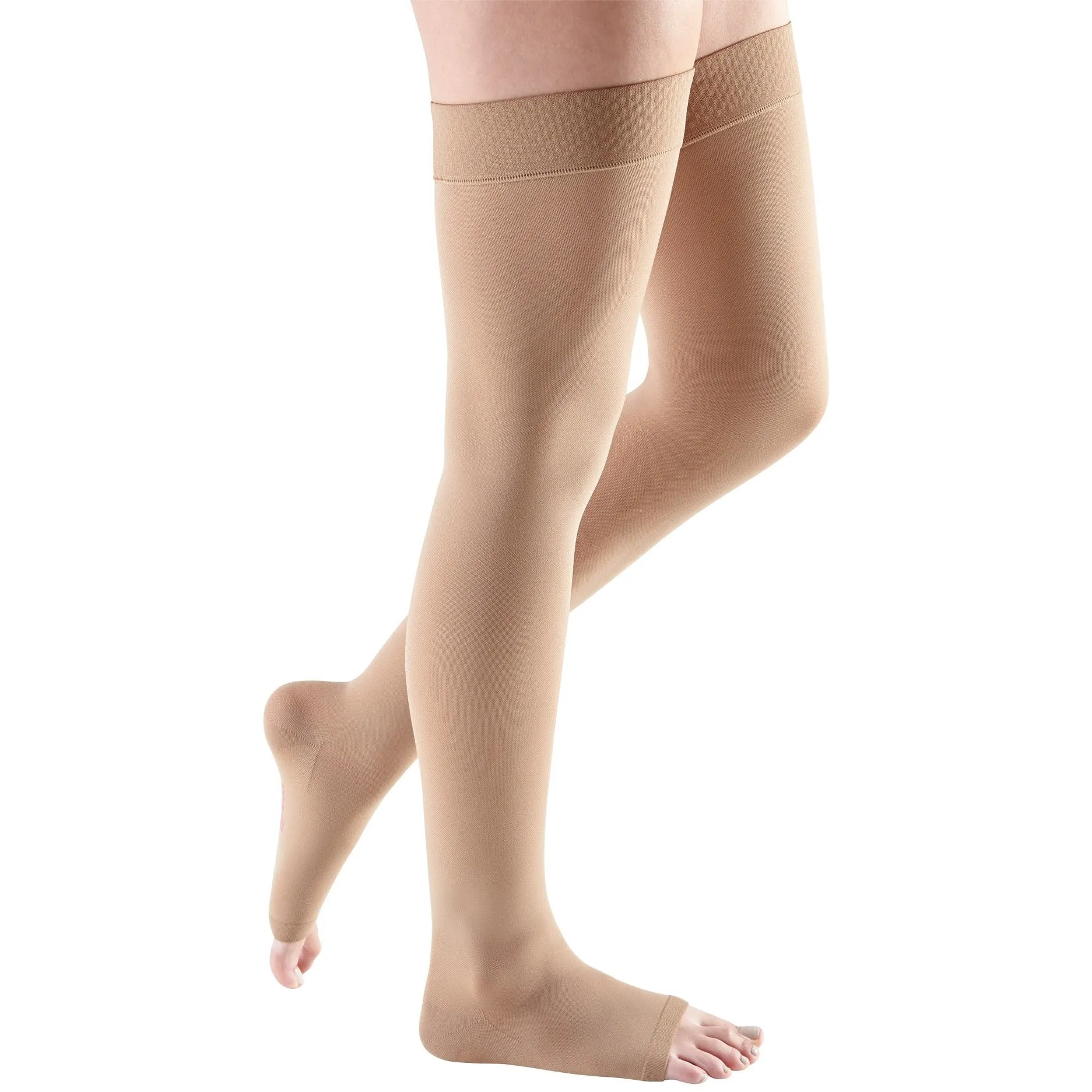 Mediven Comfort Thigh High 20-30 mmHg, Open Toe w/ Beaded Silicone Top Band