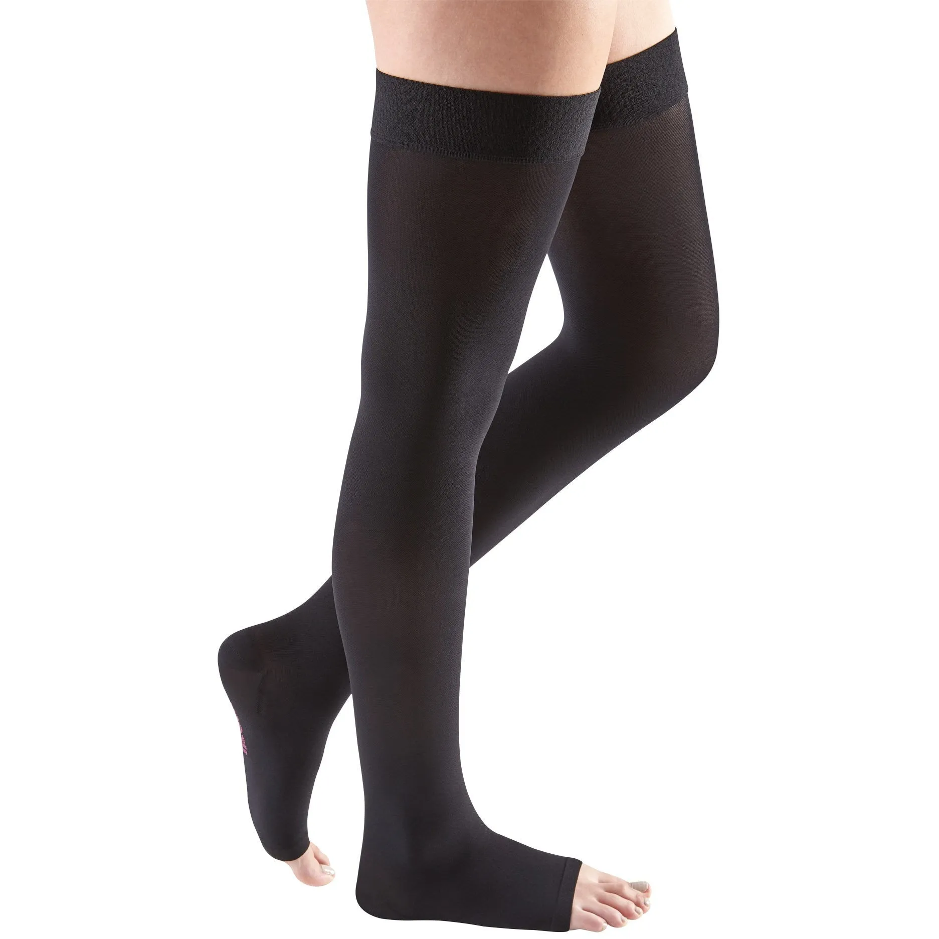 Mediven Comfort Thigh High 30-40 mmHg, Open Toe w/ Beaded Silicone Top Band