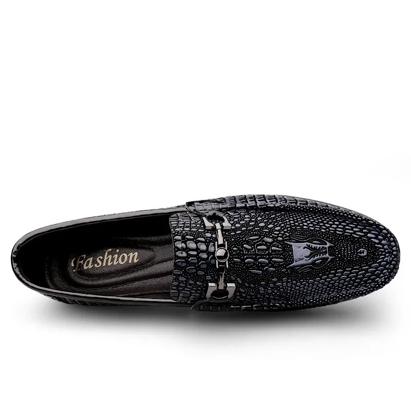 Men Leather Loafers / Slip On Breathable Alternative Fashion Flat Footwear / Black gothic Shoes