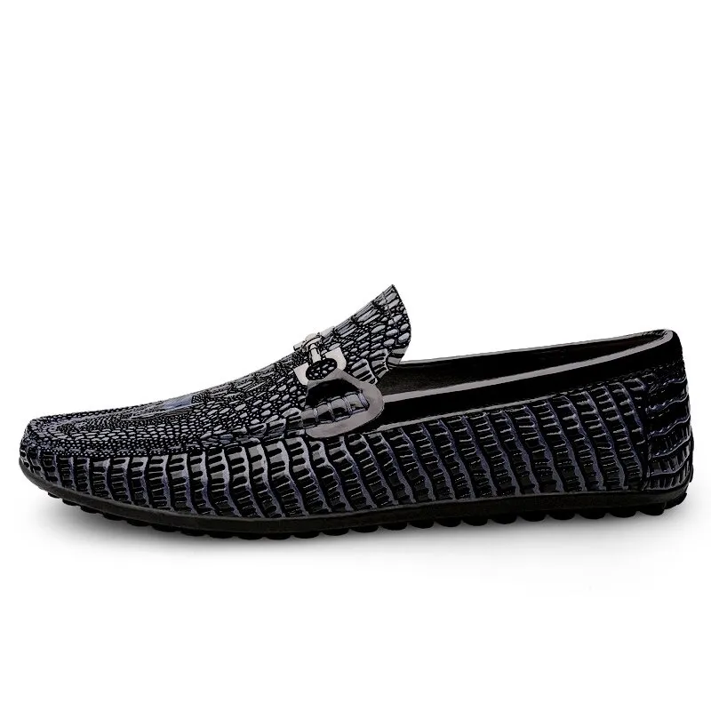 Men Leather Loafers / Slip On Breathable Alternative Fashion Flat Footwear / Black gothic Shoes