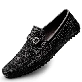 Men Leather Loafers / Slip On Breathable Alternative Fashion Flat Footwear / Black gothic Shoes