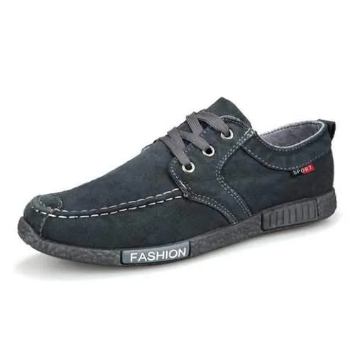 Mens Denim Cloth Flats Breathable Loafers