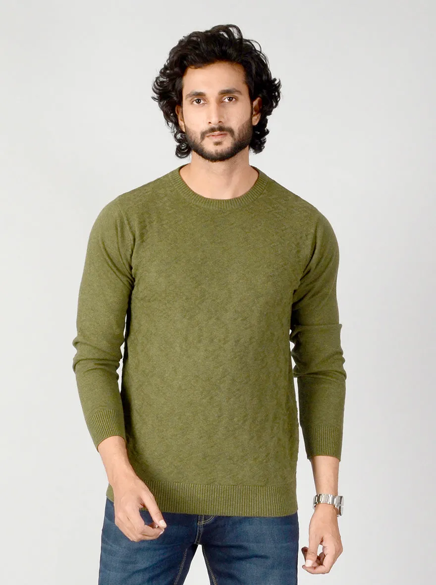 Miltary Green Solid Slim Fit T-shirt | JadeBlue