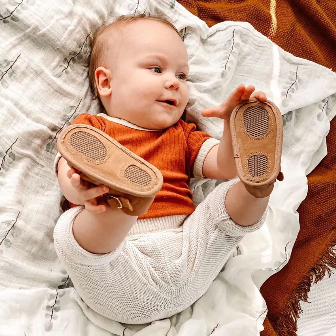 Nutmeg Wax Leather Baby Sandal