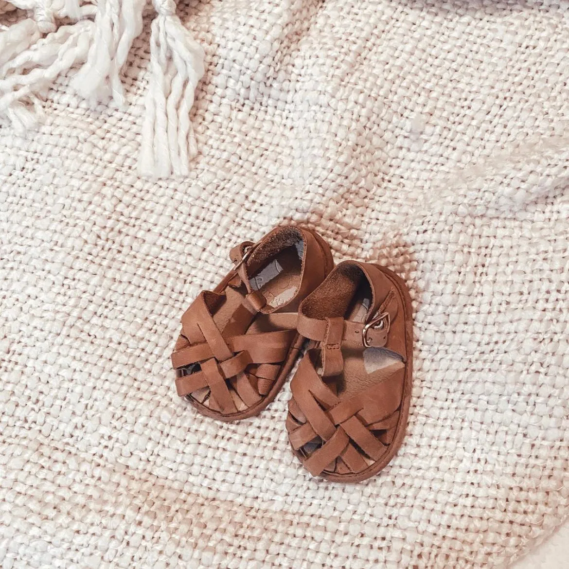 Nutmeg Wax Leather Baby Sandal