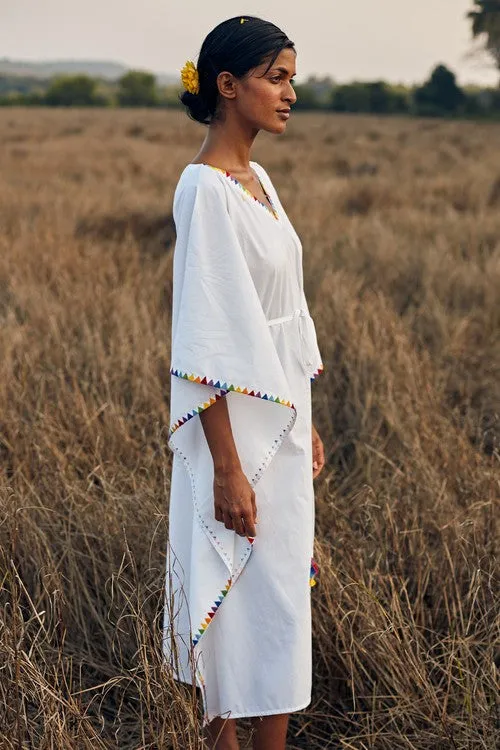 Okhai 'Fusion' Hand Embroidered Pure Cotton Kaftan