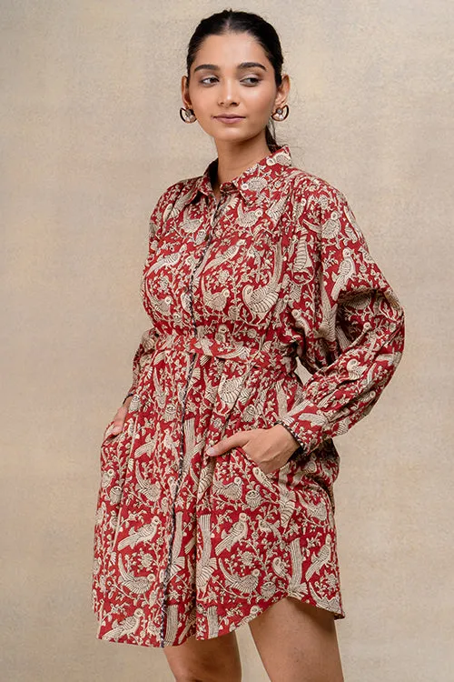 Okhai "Jovial" Handblock Printed Pure Cotton Antifit Shirt Dress