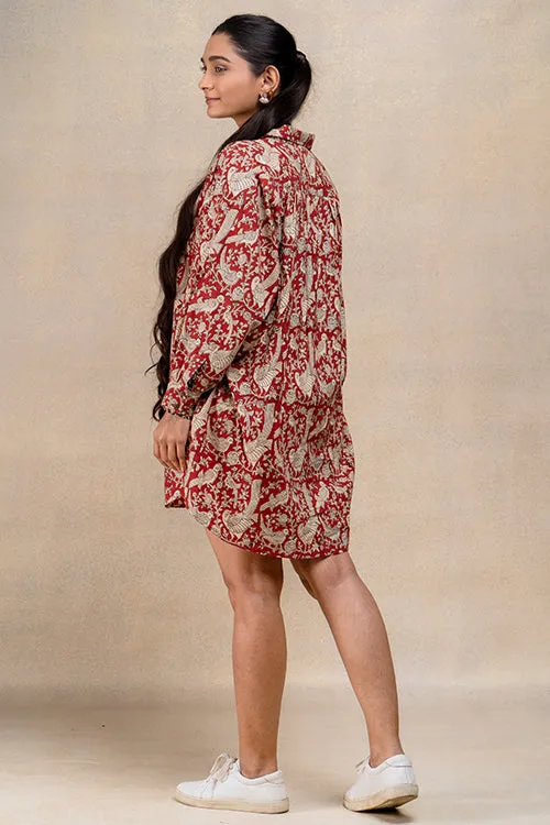 Okhai "Jovial" Handblock Printed Pure Cotton Antifit Shirt Dress