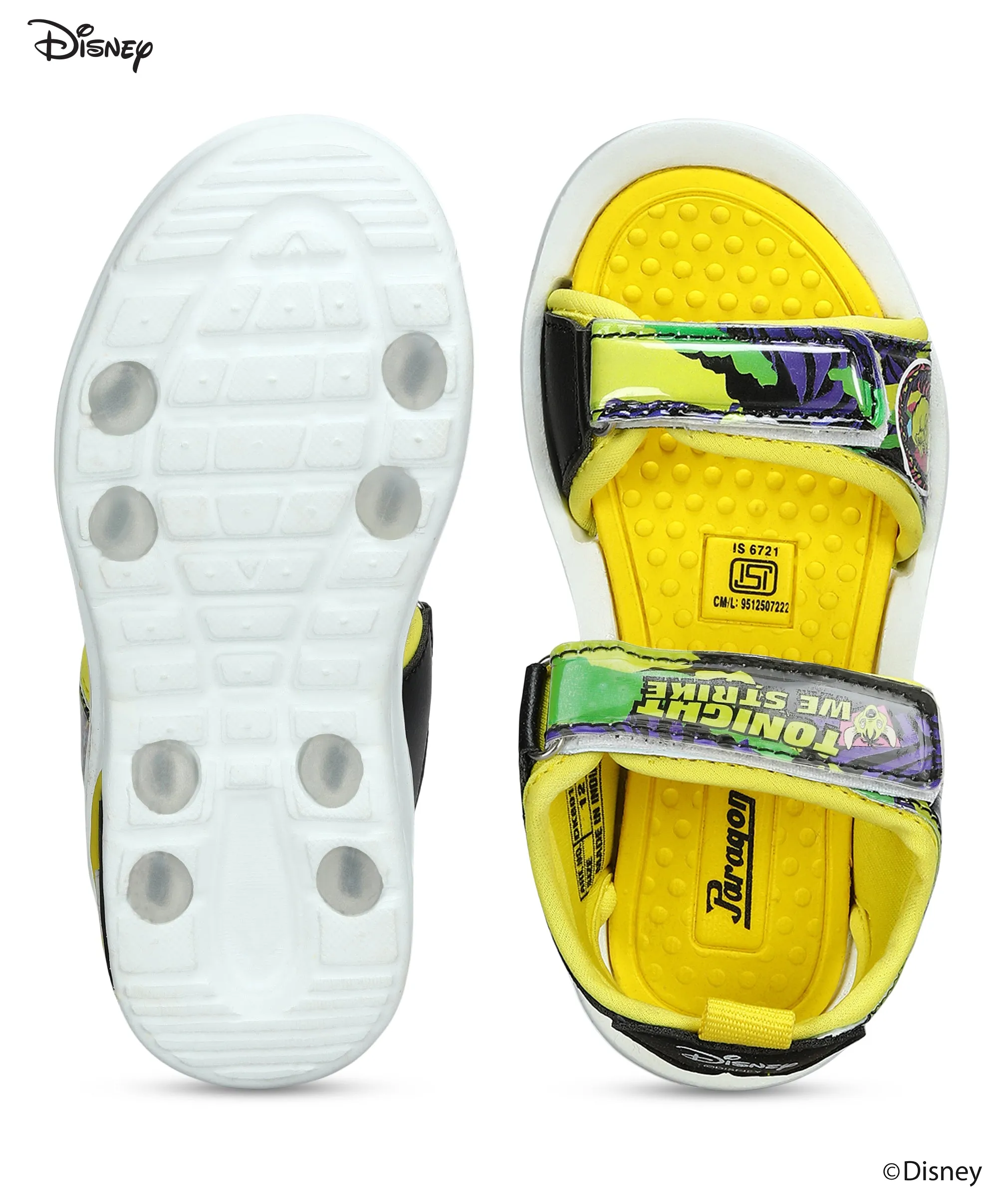 Paragon Disney Kids' Yellow Velcro Sandals | Comfortable & Anti-Skid Sole